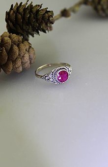 Prstene - rubínový prsteň - v striebre VÝPREDAJ za 1/2 pôvodnej ceny - 16216135_