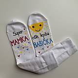 Ponožky, pančuchy, obuv - Maľované ponožky s nápisom : "Super MAMA/MAMKA/ ešte lepšia BABIČKA" - 16216067_