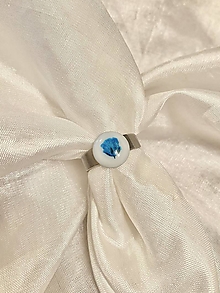 Prstene - Prsteň zo živice krúžok - modrý kvet - 16216319_