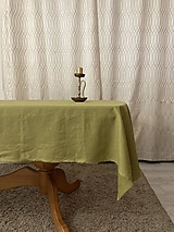 Úžitkový textil - Ľanový Obrus na stôl / PEAS/ - 16216884_