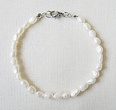 Náramky - Perlový náramok biely - 16216749_
