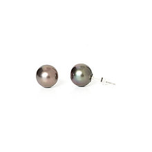 Náušnice - Náušnice Hinahina zo striebra s tahitskou perlou - 16217185_