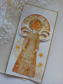 Papiernictvo - Vianočná pohľadnica Anjel... - 16218004_