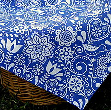 Úžitkový textil - Obrúsok Vtáčik na modrej - 16218717_