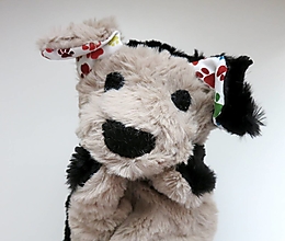 Hračky - Maňuška psík chlpatý (Čierno béžový od Veselej Labky) - 16217952_