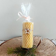 Sviečky - sviečky z včelieho vosku  (3 x 8 cm - Žltá) - 16217896_
