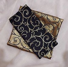 Úžitkový textil - Vianočný obrus s teflónovou úpravou (čierna so zlatou) - 16217875_