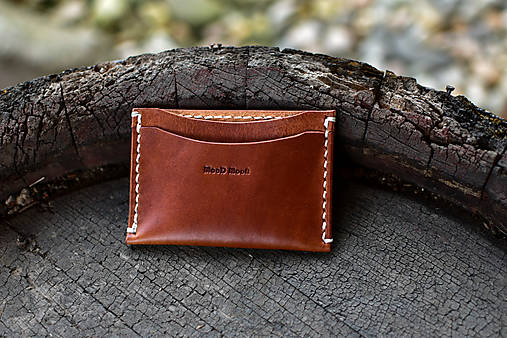  - kožená minimalistická peňaženka "The One" (Hnedá) - 16219043_