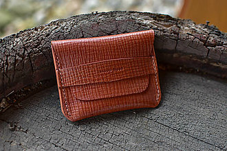 Peňaženky - kožené puzdro "flap"  (Meď/Bronz) - 16219036_
