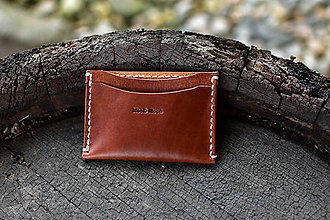 Peňaženky - kožená minimalistická peňaženka "The One" (Hnedá) - 16219043_