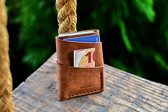 Peňaženky - kožená minimalistická origami peňaženka - double wrap (Meď/Bronz) - 16219049_
