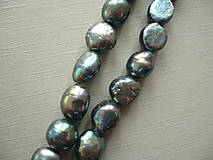 Minerály - Říční perly černé 12 mm, 2 ks - 16218495_