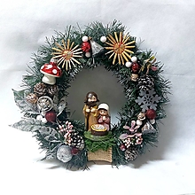 Dekorácie - vianočný veniec svätá rodinka -/výpredaj z 25 na 20e / - 16217545_