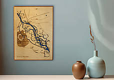 Obrazy - Drevená 3D mapa Dunaja vo Viedni 1894 - 16219296_