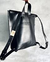 Batohy - VERSATILE čierny kožený ruksak - 16221227_