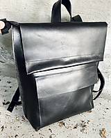 Batohy - VERSATILE čierny kožený ruksak - 16221228_
