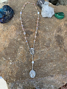 Iné šperky - ruženec sv. Rity s návodom (Ružová) - 16220353_