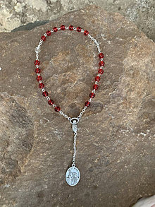 Iné šperky - ruženec sv. Rity s návodom (Červená) - 16220370_
