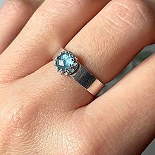 Prstene - Kyanite Filigree Silver Ag925 Ring / Strieborný prsteň s kyanitom brúseným A0024 - 16222049_