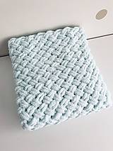Detský textil - Ručne pletená puffy deka - 16221537_