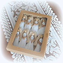 Dekorácie - vianočný anjelik (set anjelik 8 ks - v krabičke) - 16222244_
