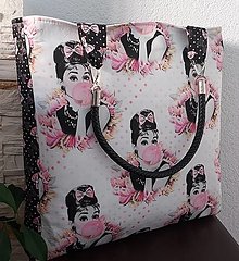 Veľké tašky - Taška ,,Audrey" (Ružová a bodka 40×40cm) - 16224196_