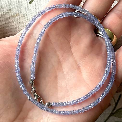 Luxury Tanzanite AG925 Rhodium plated Necklace / Náhrdelník tanzanit, striebro ródiované, E004