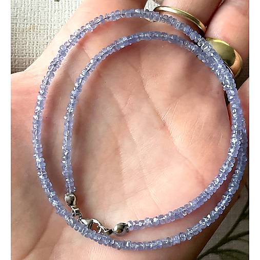 Luxury Tanzanite AG925 Rhodium plated Necklace / Náhrdelník tanzanit, striebro ródiované, E004