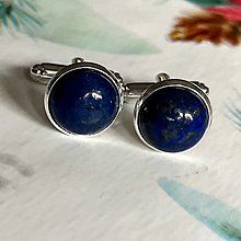 Pánske šperky - Lapis Lazuli Cufflinks / Manžetové gombíky s lazuritom - 16223013_