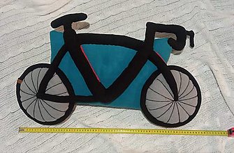 Úžitkový textil - Vankúš flísovy bicykel  (Cca 50 x 30 - Čierna) - 16223023_