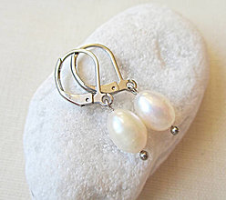 Náušnice - Náušnice s pravými perlami biele - 16225009_