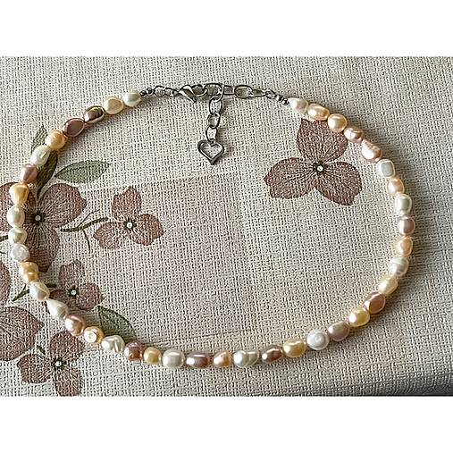 Freshwater Pearls Steel Necklace / Náhrdelník zo sladkovodných perál, oceľ A101