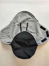 Detský textil - Fusak do kočíka zo 100% ovčej vlny MERINO top super wash Grey a softshell čierny - 16225686_