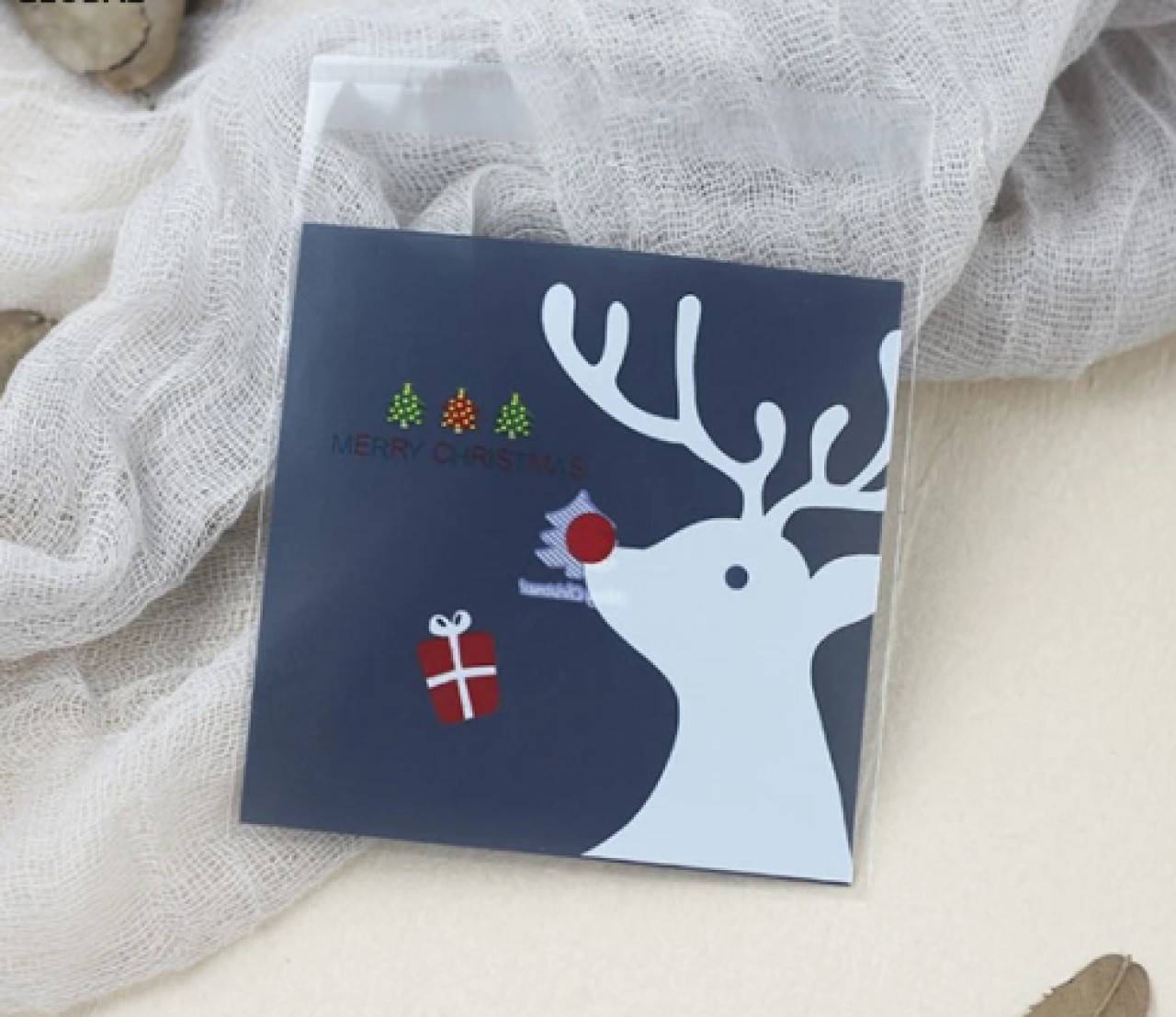 VO102 Ozdobné vianočné vrecúško 10 x 10 cm