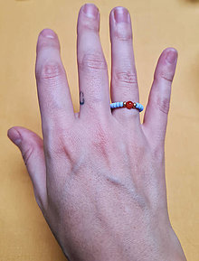 Prstene - Korálkové prstene (Modrá) - 16225823_