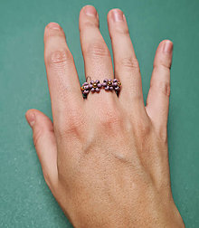 Prstene - Kvietkované prstene (Ružová) - 16225834_