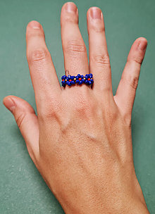 Prstene - Kvietkované prstene (Modrá) - 16225835_