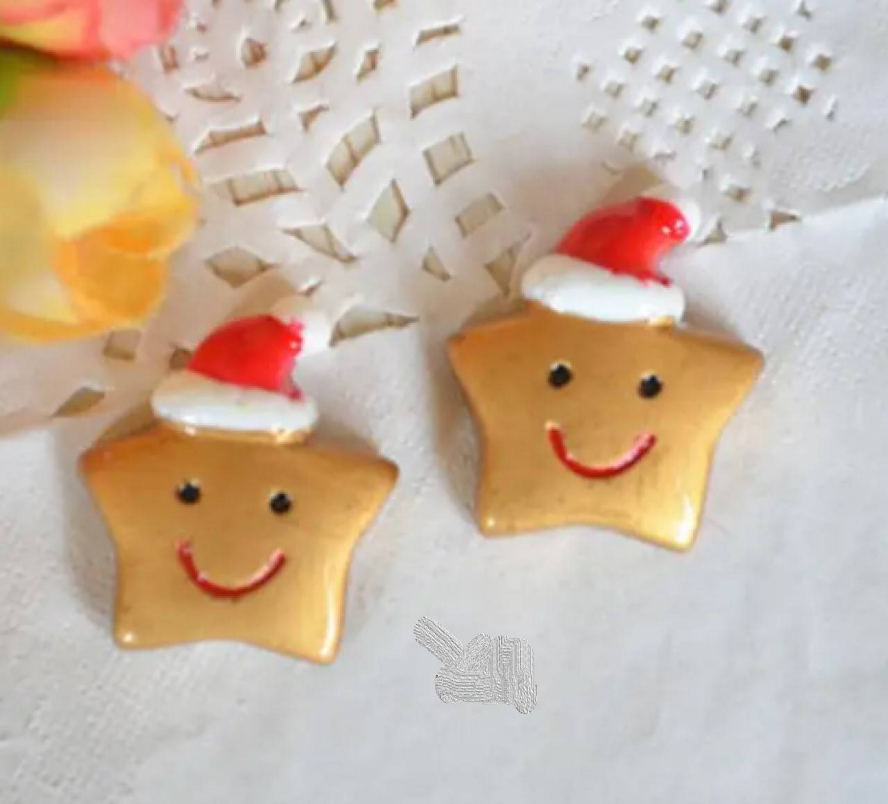 KA106 Kabošony vianočné hviezdička cca. 2,5 cm 