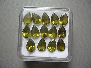 Minerály - Broušený kámen - olivín 9 mm - 16226556_