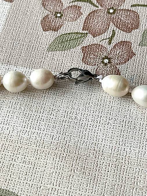 Freshwater Pearls Necklace / Náhrdelník z veľkých oválnych sladkovodných perál,  A102