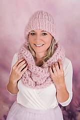 Čiapky, čelenky, klobúky - hebučký set Rosy-alpaca,merino - 16227128_