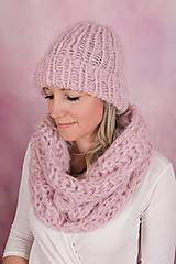 Čiapky, čelenky, klobúky - hebučký set Rosy-alpaca,merino - 16227129_