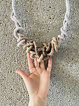 Náhrdelníky - Textilný lanový náhrdelník “PRÍRODNÝ #3” - 16226985_