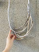 Náhrdelníky - Textilný lanový náhrdelník “PRÍRODNÝ #4” - 16226999_