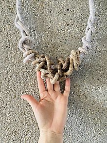 Náhrdelníky - Textilný lanový náhrdelník “PRÍRODNÝ #3” - 16226985_