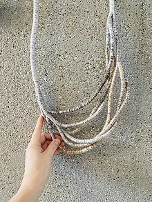 Náhrdelníky - Textilný lanový náhrdelník “PRÍRODNÝ #4” - 16226999_