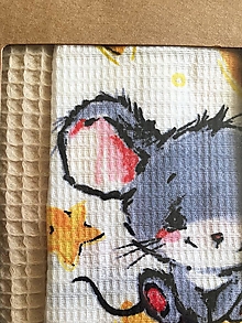 Úžitkový textil - Detské uteráčiky do škôlky - myšky Set 2 ks (Béžová) - 16227372_