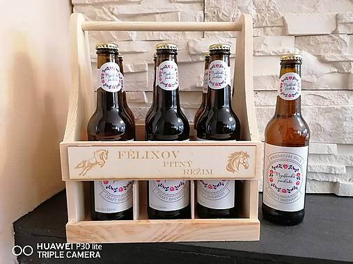 Dekorácie - Drevena gravírovana prepravka na fľaše _rôzne motívy - 16227568_