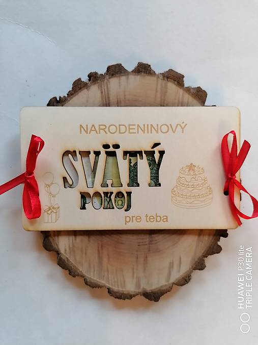 Papiernictvo - Drevena obalka k narodeninám _ Svätý pokoj - 16227780_