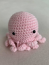 Hračky - mini háčkovaná chobotnička - ružová - 16228055_